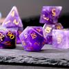 Amethyst Crystal DND Dice Set 7 PCS Gemstone Suitable for Dungeons and Dragons Dice for Polyhedral Dice for D & DRPG Games (Amethyst view 3