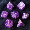 Amethyst Crystal DND Dice Set 7 PCS Gemstone Suitable for Dungeons and Dragons Dice for Polyhedral Dice for D & DRPG Games (Amethyst view 4