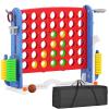 67i Large Outdoor 4-in-a-Row Game Set Adjustable Height  Giant Backyard Combo with Golf, Ring Toss, Basketball (Red with Carry Bag) view 1