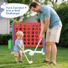 67i Large Outdoor 4-in-a-Row Game Set Adjustable Height  Giant Backyard Combo with Golf, Ring Toss, Basketball (Red with Carry Bag) view 3
