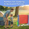 67i Large Outdoor 4-in-a-Row Game Set Adjustable Height  Giant Backyard Combo with Golf, Ring Toss, Basketball (Red with Carry Bag) view 4