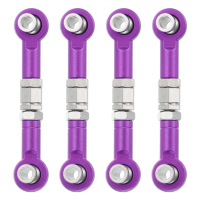 MECCANIXITY 4 Pcs Steering Servo Turnbuckle Rod RC Aluminum Alloy Linkages for HSP 1/10 94123 On-Road RC Car (Purple, 38mm)