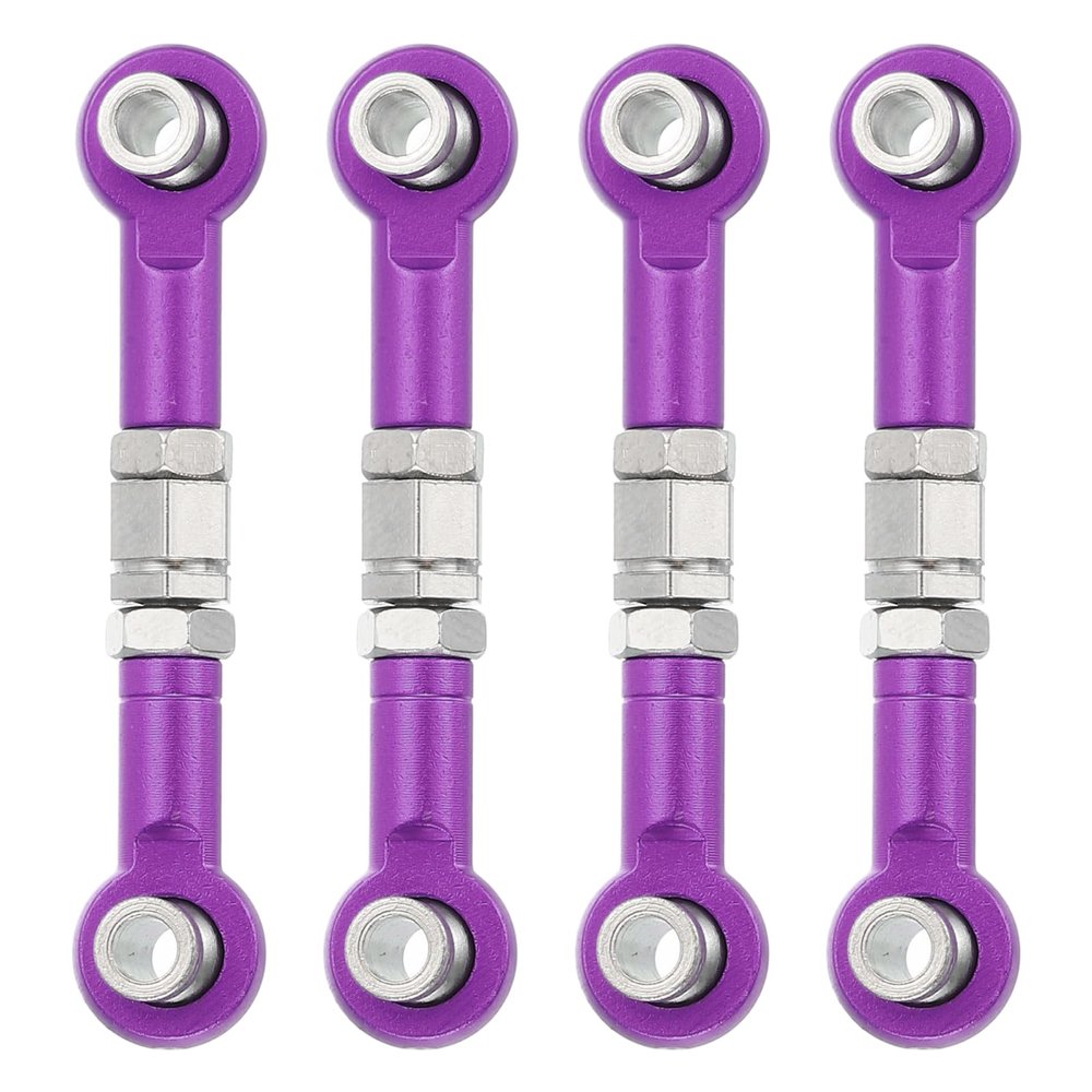 MECCANIXITY 4 Pcs Steering Servo Turnbuckle Rod RC Aluminum Alloy Linkages for HSP 1/10 94123 On-Road RC Car (Purple, 38mm)