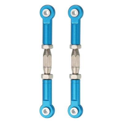 MECCANIXITY 2 Pcs Steering Servo Turnbuckle Rod RC Aluminum Alloy Linkages for HSP 1/10 94123 On-Road RC Car (Blue, 62mm)