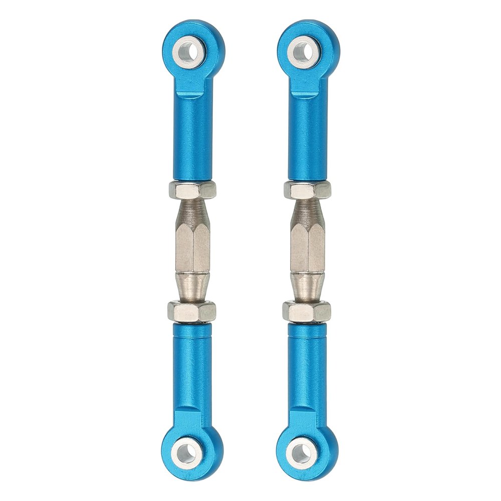MECCANIXITY 2 Pcs Steering Servo Turnbuckle Rod RC Aluminum Alloy Linkages for HSP 1/10 94123 On-Road RC Car (Blue, 62mm)