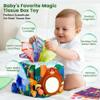 JKHEPL Baby Toys 6-12 Months - Baby Tissue Box Toy for 6 9 12 18 Months Old Montessori Sensory Toys for 1 Year Old Boy Infant Scarf Toy with Crinkle Tissues & Fine Motor Easter Basket Stuffers view 4
