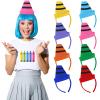 Wavwavw 8 Pcs Halloween Crayon Costume Colorful Headband Group Halloween Costume Headwear Felt Cone Crayon Gnome Hat Headwear Cone Dwarf Headband for Cosplay Party Favor Supplies Accessory view 1