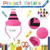 Wavwavw 8 Pcs Halloween Crayon Costume Colorful Headband Group Halloween Costume Headwear Felt Cone Crayon Gnome Hat Headwear Cone Dwarf Headband for Cosplay Party Favor Supplies Accessory view 2