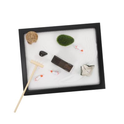BCOATH Sandbox Sand Art Ornaments Home Office Desktop Adornment Decorative Pendulum for Meditation Zen Desk Decor