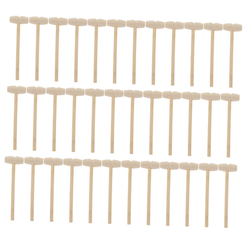 CIYODO 36Pcs Wooden Mallet Hammer Interactive Pounding Tools for Parent Play Muscle Development and Fun Shell Knocking Activities