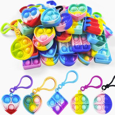 100 Pack Pop Fidget Keychain Pop Fidget Toys Bulk Party Favors for Kids 4-8, 8-12 Years, Goodies Bag Stuffers Bulk, Gift for Kids, Boys, Girls