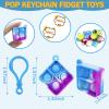 100 Pack Pop Fidget Keychain Pop Fidget Toys Bulk Party Favors for Kids 4-8, 8-12 Years, Goodies Bag Stuffers Bulk, Gift for Kids, Boys, Girls view 3