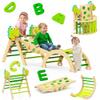 Philnas Pikler Triangle Set, 11-in-1 Montessori Climbing Toy for Toddlers, Foldable Wooden Indoor Jungle Gym & Playground Climber for Learning and Motor Skills (18 Months7 Years) view 1