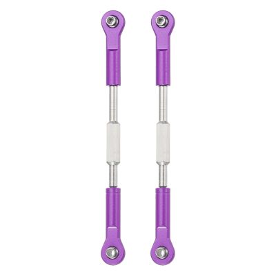 MECCANIXITY 2 Pcs Steering Servo Turnbuckle Rod RC Aluminum Alloy Linkages for HSP 1/10 94123 On-Road RC Car (Purple, 96mm)