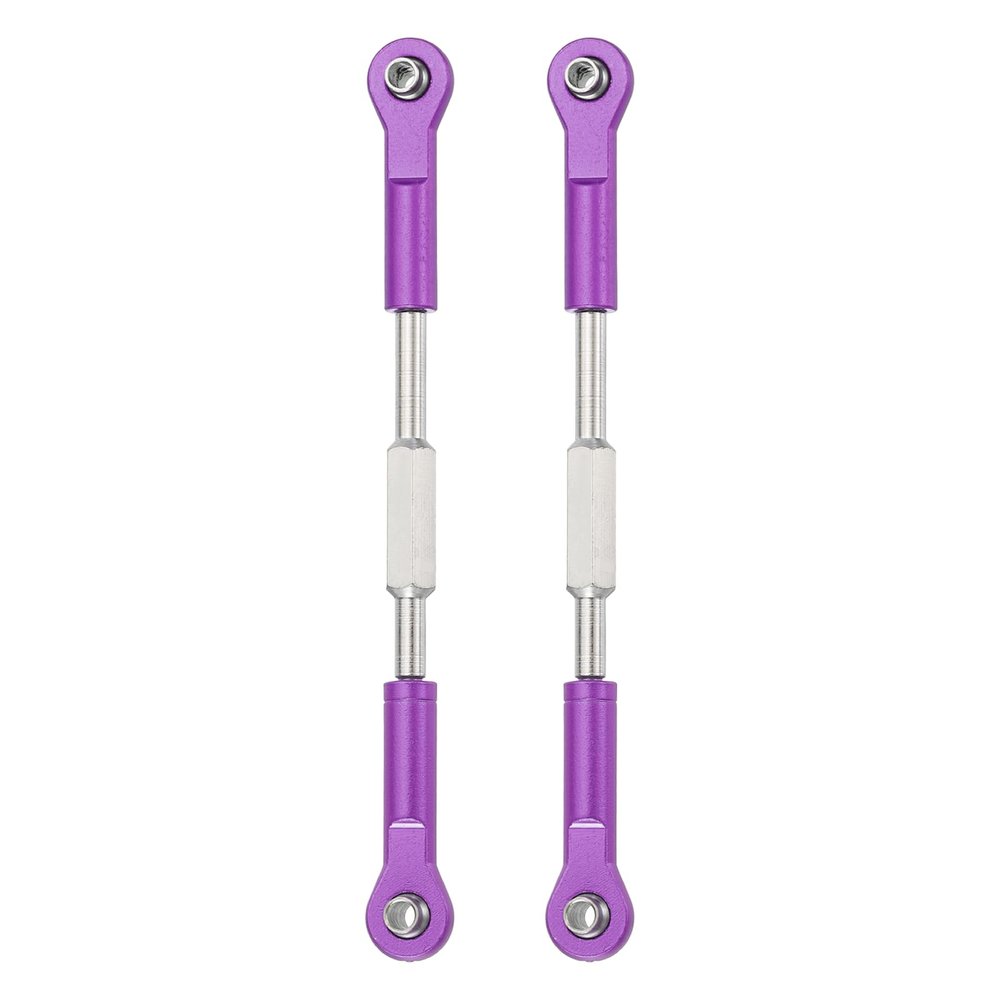 MECCANIXITY 2 Pcs Steering Servo Turnbuckle Rod RC Aluminum Alloy Linkages for HSP 1/10 94123 On-Road RC Car (Purple, 96mm)