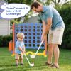 67i Large Outdoor 4-in-a-Row Game Set Adjustable Height  Giant Backyard Combo with Golf, Ring Toss, Basketball (Orange) view 3