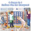 67i Large Outdoor 4-in-a-Row Game Set Adjustable Height  Giant Backyard Combo with Golf, Ring Toss, Basketball (Orange) view 4