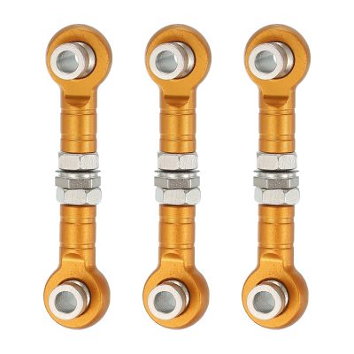 MECCANIXITY 3 Pcs Steering Servo Turnbuckle Rod RC Aluminum Alloy Linkages for HSP 1/10 94123 On-Road RC Car (Gold Tone, 32mm)