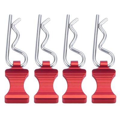 RC Car Parts Compatible with Axial SCX6 AXI05000 1/6 RC Crawler Car Upgrade Parts 4PCS RC Car Shell Body Clips Pins Housing Latch R Buckles Fixed(Red)