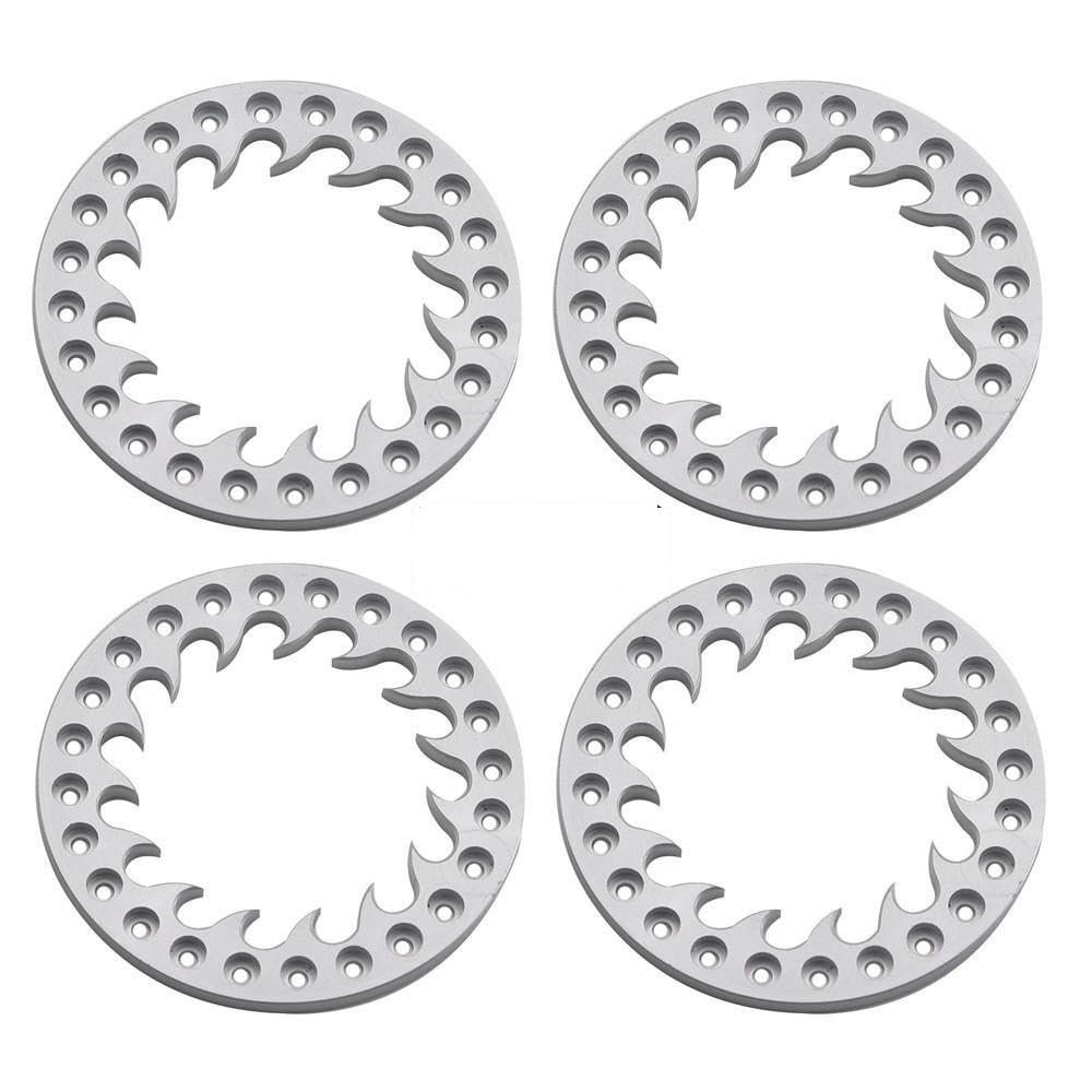 4PCS Aluminum Alloy 1.9 Inch Beadlock Wheel Outer Ring for 1/10 RC Crawler Axial SCX10 TRX4 TRX6 D90 CC01 1.9 Wheels Hub(G-4)