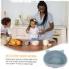LIOOBO Suction Baby Bowl for Toddlers Food-Grade Silicone Infant Feeding Bowl Non-Slip Base Dishwasher Safe for Easy Cleaning for Home and Travel view 3
