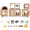 Costzon 3-Piece Mud Kitchen, Fir Wooden Play Kitchen & BBQ Grill Playset & Pizza Oven, 14 Toy Food & Cooking Accessories, Sink, Stoves, Outdoor Mud Table for Kids 3+ Years view 1