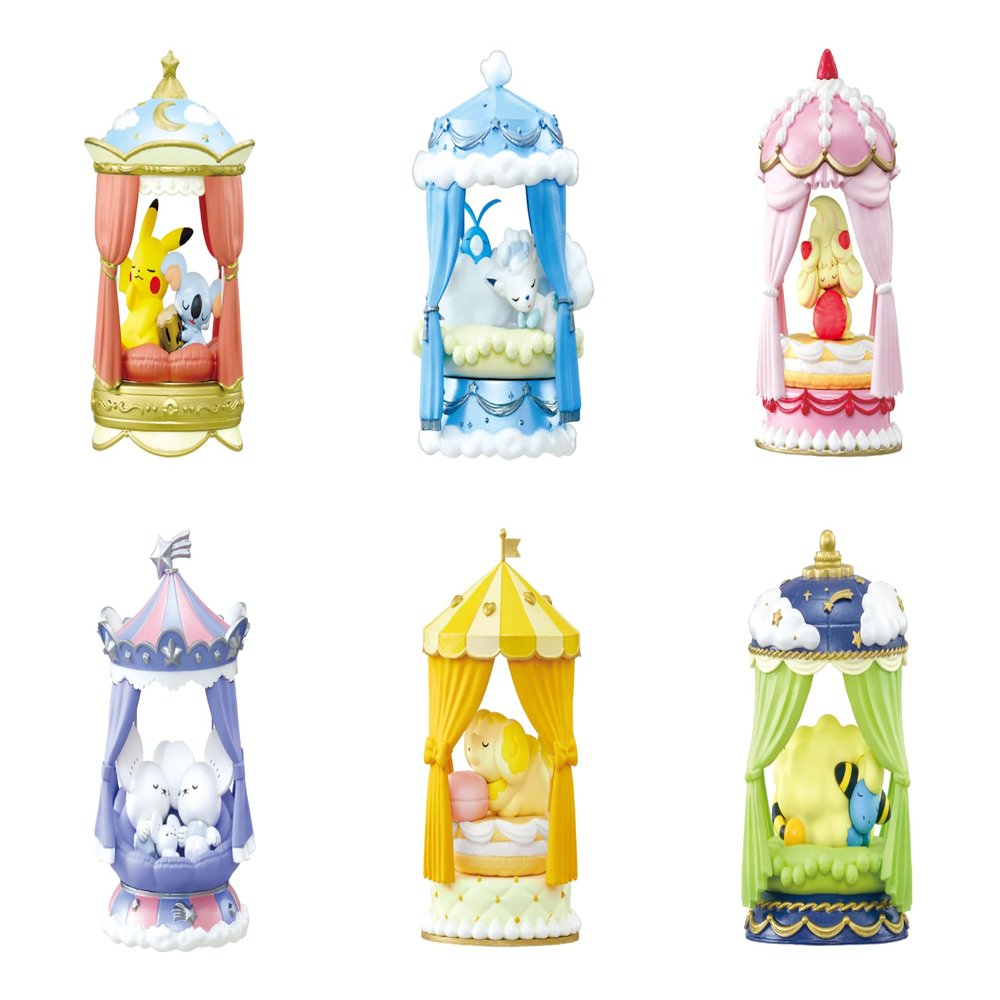 Reement Pokmon NIGHTY NIGHT Collection, 6 Pieces, 1 Box, Single Size (H x W x D): 4.5 x 2.8 x 2.8 inches (115 x 70 x 70 mm), Made of PVC, ABS