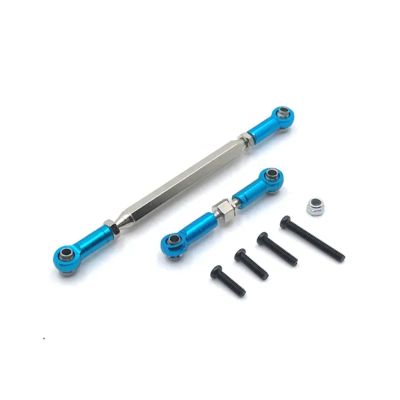 AQWBTYD RC Car Upgrade Parts for MN D90 D99 MN-90 FJ-45 1/12 RC Crawler Metal Adjustable Steering Linkage Servo Link Pull Rod Turnbuckle Modification Accessories(Blue)