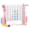 67i Large Outdoor 4-in-a-Row Game Set Adjustable Height  Giant Backyard Combo with Golf, Ring Toss, Basketball (Pink) view 1