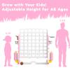 67i Large Outdoor 4-in-a-Row Game Set Adjustable Height  Giant Backyard Combo with Golf, Ring Toss, Basketball (Pink) view 2