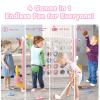 67i Large Outdoor 4-in-a-Row Game Set Adjustable Height  Giant Backyard Combo with Golf, Ring Toss, Basketball (Pink) view 4