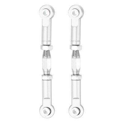 MECCANIXITY 2 Pcs Steering Servo Turnbuckle Rod RC Aluminum Alloy Linkages for HSP 1/10 94123 On-Road RC Car (Silver Tone, 62mm)