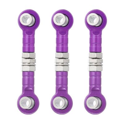 MECCANIXITY 3 Pcs Steering Servo Turnbuckle Rod RC Aluminum Alloy Linkages for HSP 1/10 94123 On-Road RC Car (Purple, 32mm)