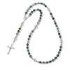 6/8mm Catholic Jesus Cross Bracelet Men Religious Rosary Bangle 50CM Natural Stone Bead Bracelet,African,50cm view 1