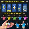 CroBlissful 50 Sets Little Jesus Figures Glow in The Dark with Let Your Light Shine Cards Luminous Mini Rubber Jesus Figurines Toys for Hide and Seek Sunday Religious Gift (Open Arms;Blue Card) view 2