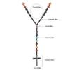 ZYIBPMSJKQCFK 8mm Beads Chakra Cross Pendant Necklace For Men And Women,black,76cm view 3