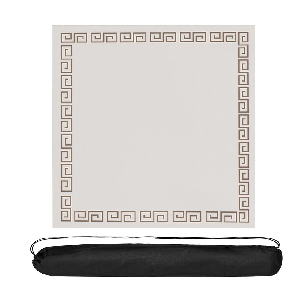 HTYRGHB Mahjong Mat Game Table Mat Suitable for Mahjong Tile Game Poker Game Mat is Made of Rubber Material(Beige,31.4inx31.4in)
