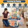 Play Kitchen for Toddlers, Kids Kitchen Playset Toddler Girl Toys with Cooking Stove Steam, Sink and Food Pretend Cooking Set Toy for 3 4 5 Year Old Kid Birthday (Blue) view 2
