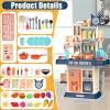 Play Kitchen for Toddlers, Kids Kitchen Playset Toddler Girl Toys with Cooking Stove Steam, Sink and Food Pretend Cooking Set Toy for 3 4 5 Year Old Kid Birthday (Blue) view 3