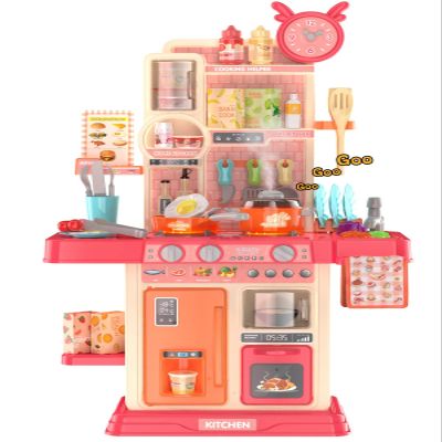 Play Kitchen for Toddlers, Kids Kitchen Playset Toddler Girl Toys with Cooking Stove Steam, Sink and Food Pretend Cooking Set Toy for 3 4 5 Year Old Kid Birthday (Red)