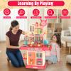 Play Kitchen for Toddlers, Kids Kitchen Playset Toddler Girl Toys with Cooking Stove Steam, Sink and Food Pretend Cooking Set Toy for 3 4 5 Year Old Kid Birthday (Red) view 2