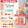 Play Kitchen for Toddlers, Kids Kitchen Playset Toddler Girl Toys with Cooking Stove Steam, Sink and Food Pretend Cooking Set Toy for 3 4 5 Year Old Kid Birthday (Red) view 3