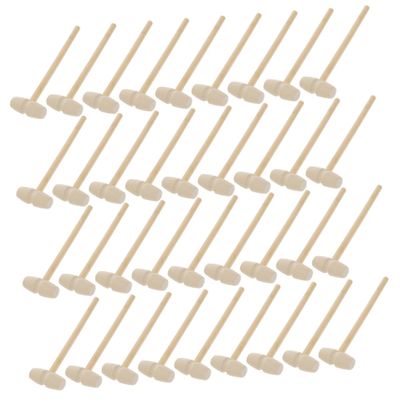 BRIGHTFUFU 36Pcs Wooden Mallet Hammer Fun Mini Wooden Hammers for Play Educational Knocking Tool for Parent Interaction Birthday Present for Boys