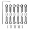 MECCANIXITY 6 Pcs Steering Servo Turnbuckle Rod RC Aluminum Alloy Linkages for A959 A969 A979 K929 1/18 On-Road RC Car (Gray, 37mm) view 1