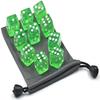 10 Pcs Green 19mm 6 Sided Dice D6 RPG D&D Game Transparent Green + Bag Set Role Playing Dice Dice and Accessories, Role Playing Dice view 1