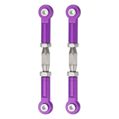 MECCANIXITY 2 Pcs Steering Servo Turnbuckle Rod RC Aluminum Alloy Linkages for HSP 1/10 94123 On-Road RC Car (Purple, 62mm)