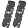 3D Ukiyoe Whale Cream Black 2 pcs Shoulder Strap Padding, Release Stress to Your Neck and Shoulders, car seat Belt Covers for Airplane Airplane SUV 10x7.7 in Protector para view 2