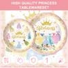 120PCS Princess Birthday Party Supplies Princess Themed Birthday Party Decorations for Baby Girls Babyshower Sweet Fairytale Tableware Set Dessert Plates Napkins Cups Set for 20 Guests view 2