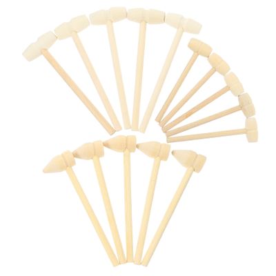 FELTECHELECTR 15pcs Mini Wooden Mallet for Boys and Girls Safe Portable Wood Hammer Toys for Hand Training and Parent-boy Girl Interaction for Creative Play and Projects