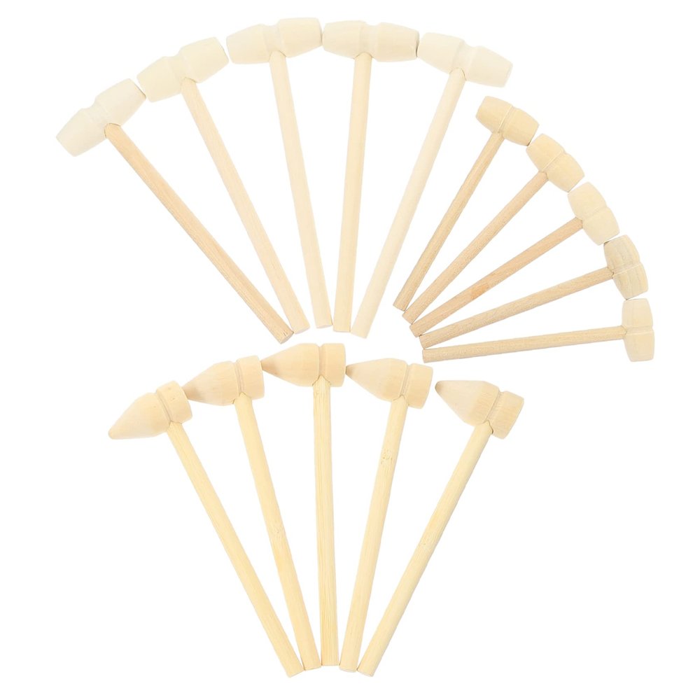 FELTECHELECTR 15pcs Mini Wooden Mallet for Boys and Girls Safe Portable Wood Hammer Toys for Hand Training and Parent-boy Girl Interaction for Creative Play and Projects